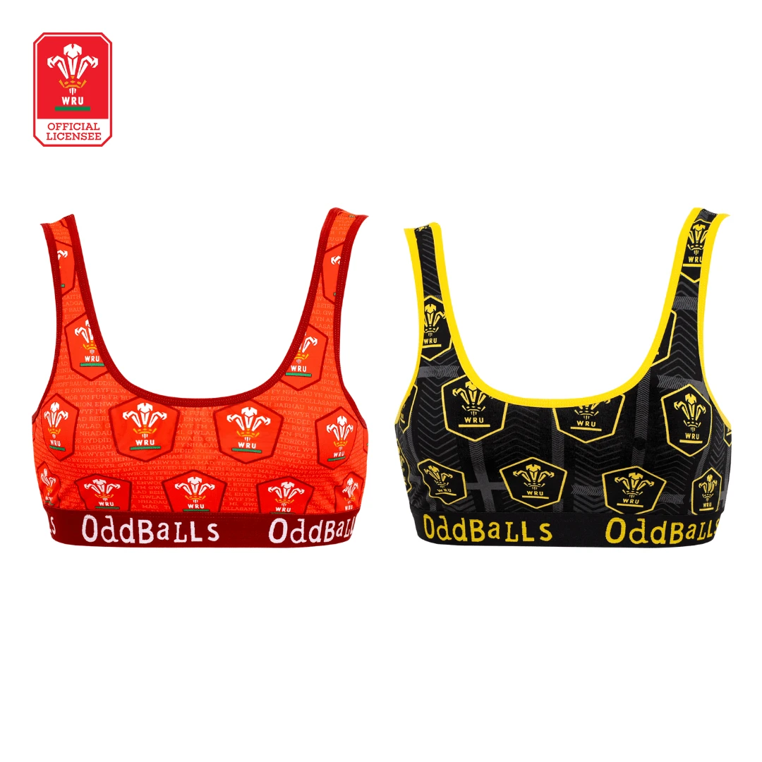 Welsh Rugby Union - Home & Alternate - Ladies Bralette Bundle 3 Welsh Rugby Union - Home & Alternate - Ladies Bralette Bundle