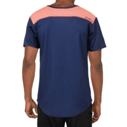 Zig Zag - Navy / Coral - Flex Fit - Mens Training T-Shirt -Sports Bra Store FLEXFITFIVEBACK2021TECH T SHIRT WEBSITE SIZE
