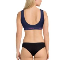 Navy And Magenta - Ladies Bralette 13 Navy And Magenta - Ladies Bralette -Sports Bra Store NAVY PINK BACK MODEL 1