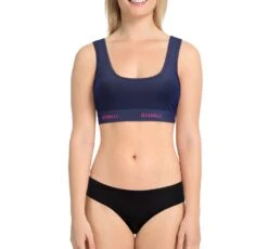 Navy And Magenta - Ladies Bralette 12 Navy And Magenta - Ladies Bralette -Sports Bra Store NAVY PINK FRONT MODEL 1