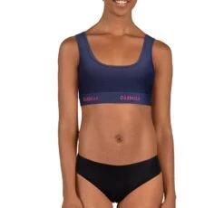 Navy And Magenta - Ladies Bralette 14 Navy And Magenta - Ladies Bralette -Sports Bra Store NAVY PINK FRONT MODEL 2