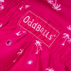 Adult Swim Shorts & Towel Bundle - Palm Trees - Pink -Sports Bra Store PINK PALM TREES PATCH DETAIL min 1